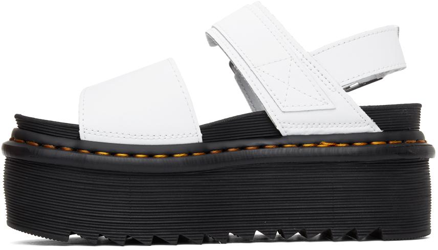 White Voss Quad Strap Platform Sandals商品第3张图片规格展示