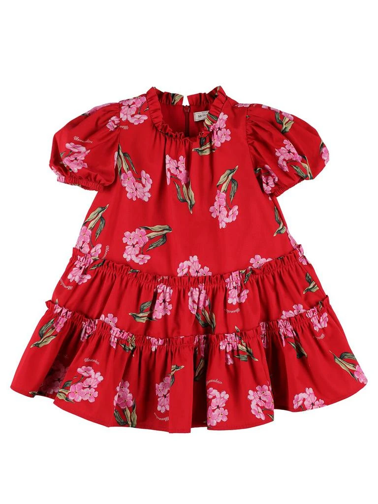 商品MONNALISA|Flower Printed Cotton Poplin Dress,价格¥853,第1张图片
