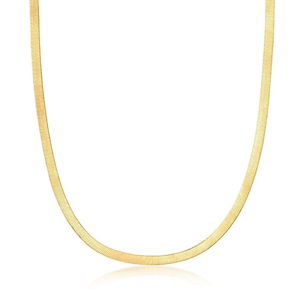 商品Ross-Simons|Italian 4mm 18kt Gold Over Sterling Herringbone Chain Necklace,价格¥787,第1张图片