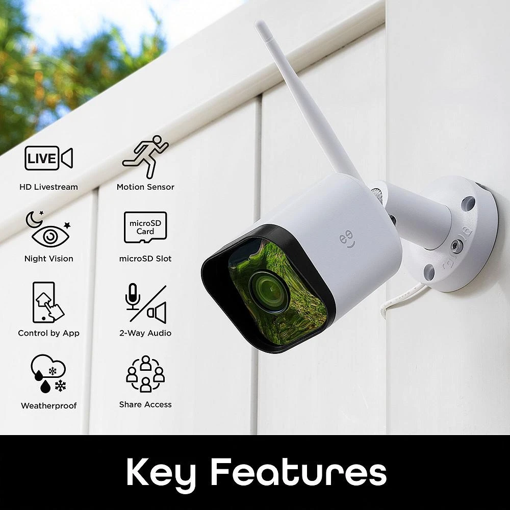商品Geeni|Hawk 3 HD 1080p Outdoor Security Camera, IP66 Weatherproof WiFi Surveillance with Night Vision and Motion Detection, Works with Alexa and Google Home, No Hub Required,价格¥374,第2张图片详细描述