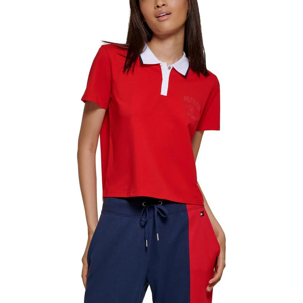 商品Tommy Hilfiger|Tommy Hilfiger Sport Womens Polo Button Cropped,价格¥47,第1张图片