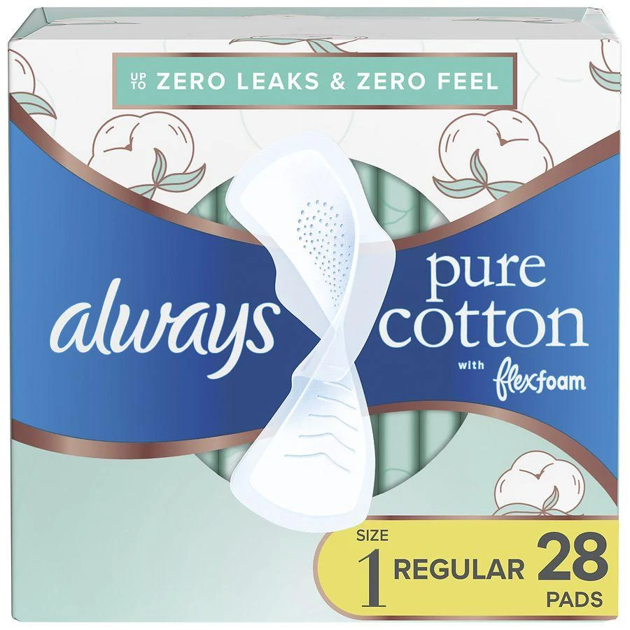 商品Always|Pads with FlexFoam and Wings No Scent, Size 1, Regular Absorbency,价格¥96,第1张图片详细描述