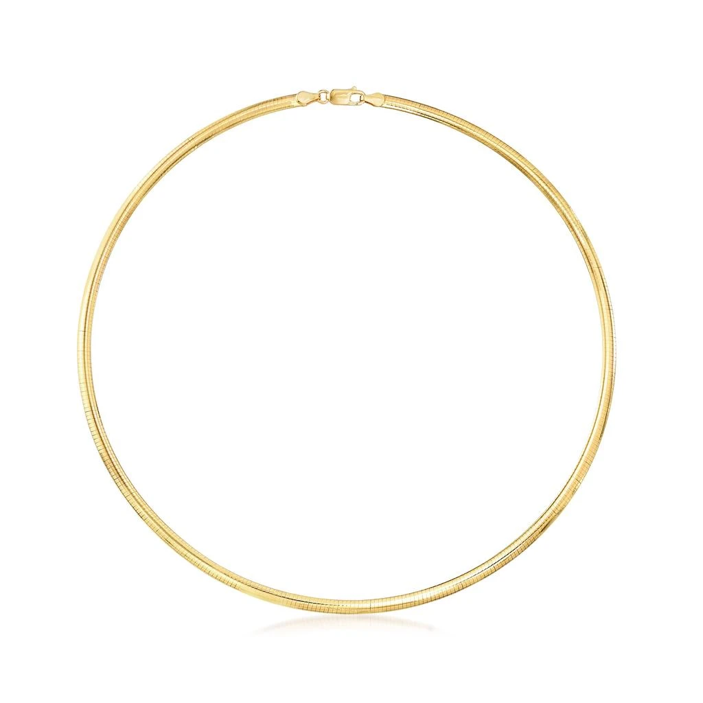 商品Ross-Simons|Ross-Simons Italian 4mm 18kt Gold Over Sterling Omega Necklace,价格¥1184,第1张图片