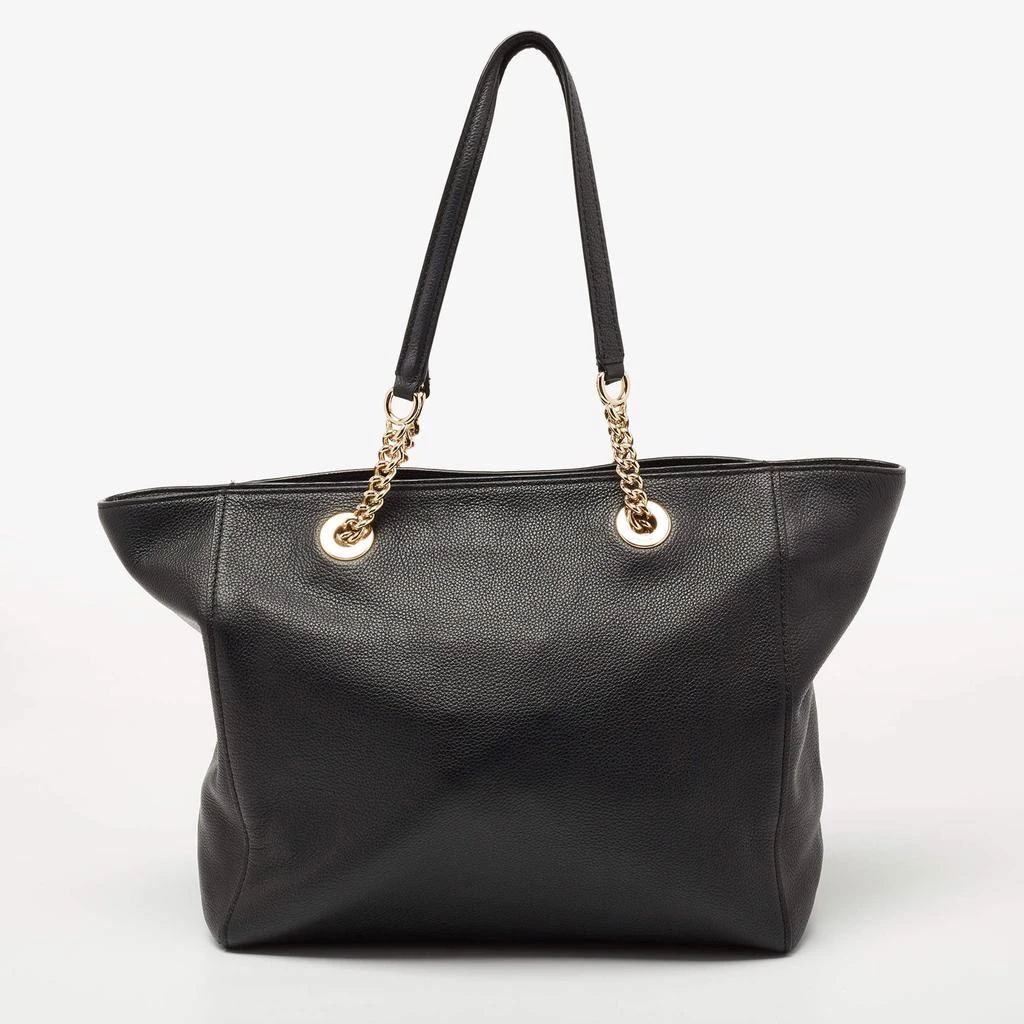 商品[二手商品] Coach|Coach Black Leather Turnlock Chain Tote,价格¥1148,第4张图片详细描述