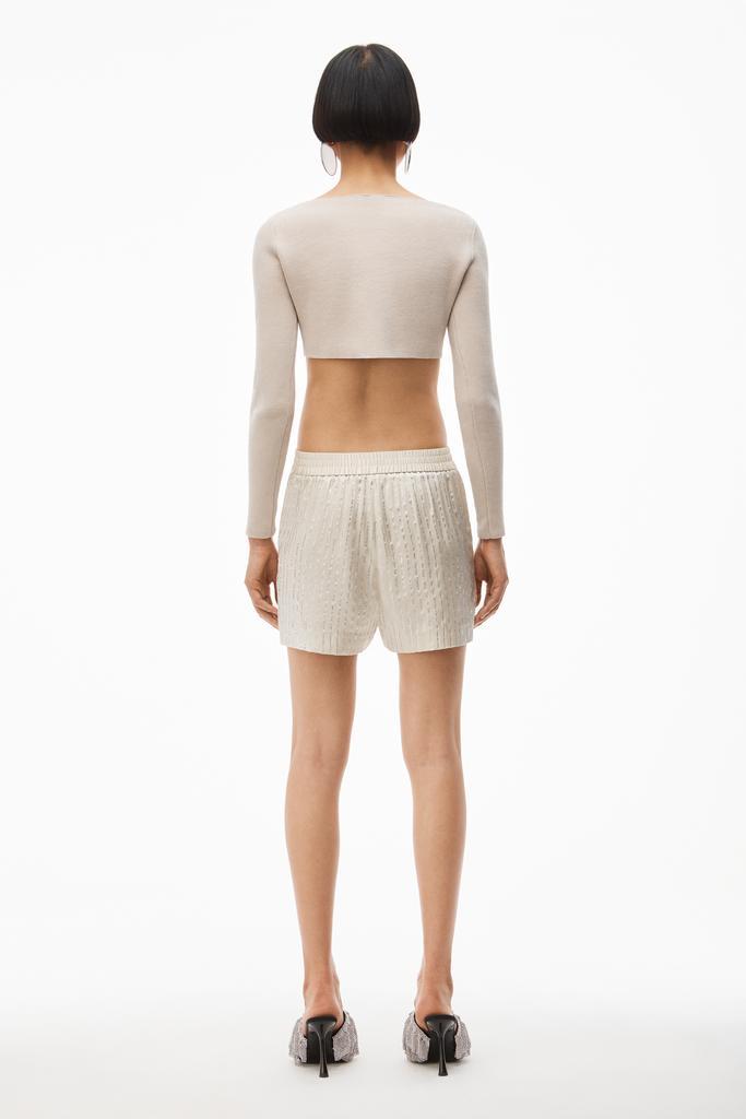 商品Alexander Wang|CRYSTAL STRIPE BOXER SHORT IN SILK,价格¥4210,第7张图片详细描述