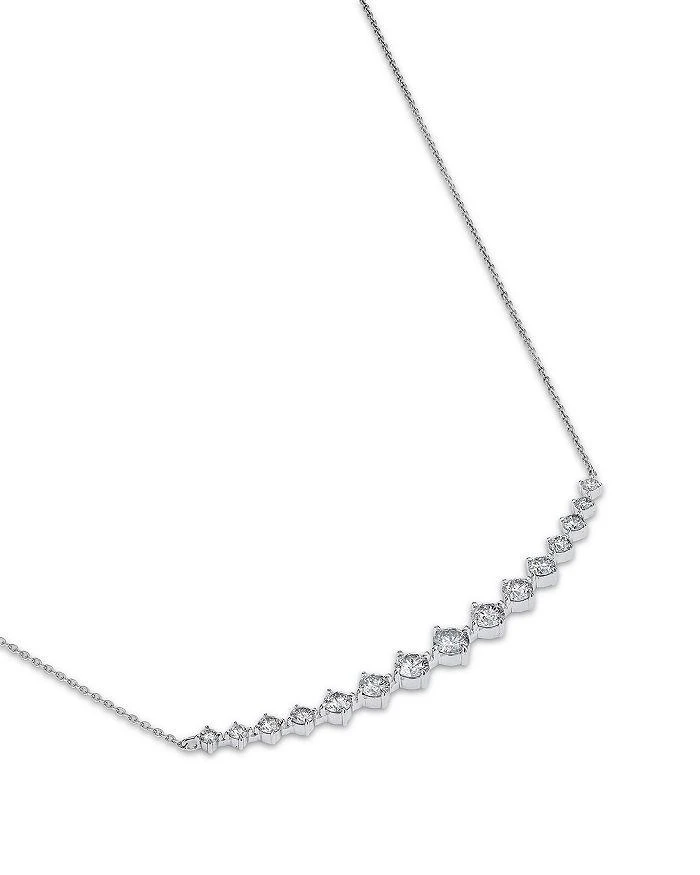 商品Bloomingdale's|Diamond Graduated Curved Bar Necklace in 14K White Gold, 1.50 ct. t.w.,价格¥23168,第3张图片详细描述