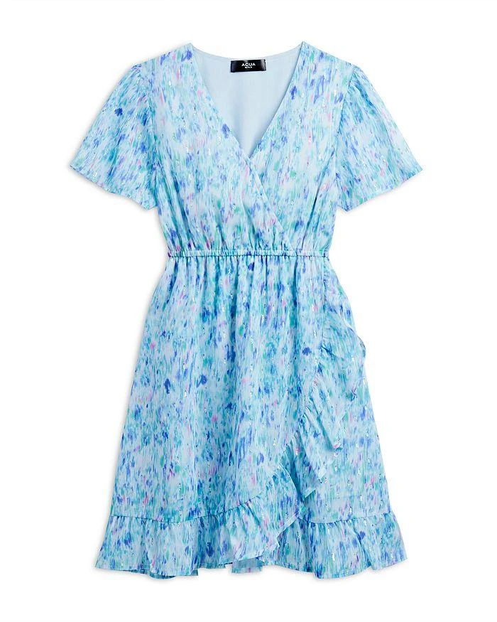 商品AQUA|Girls' Abstract Faux Wrap Dress, Little Kid, Big Kid - Exclusive,价格¥215,第1张图片