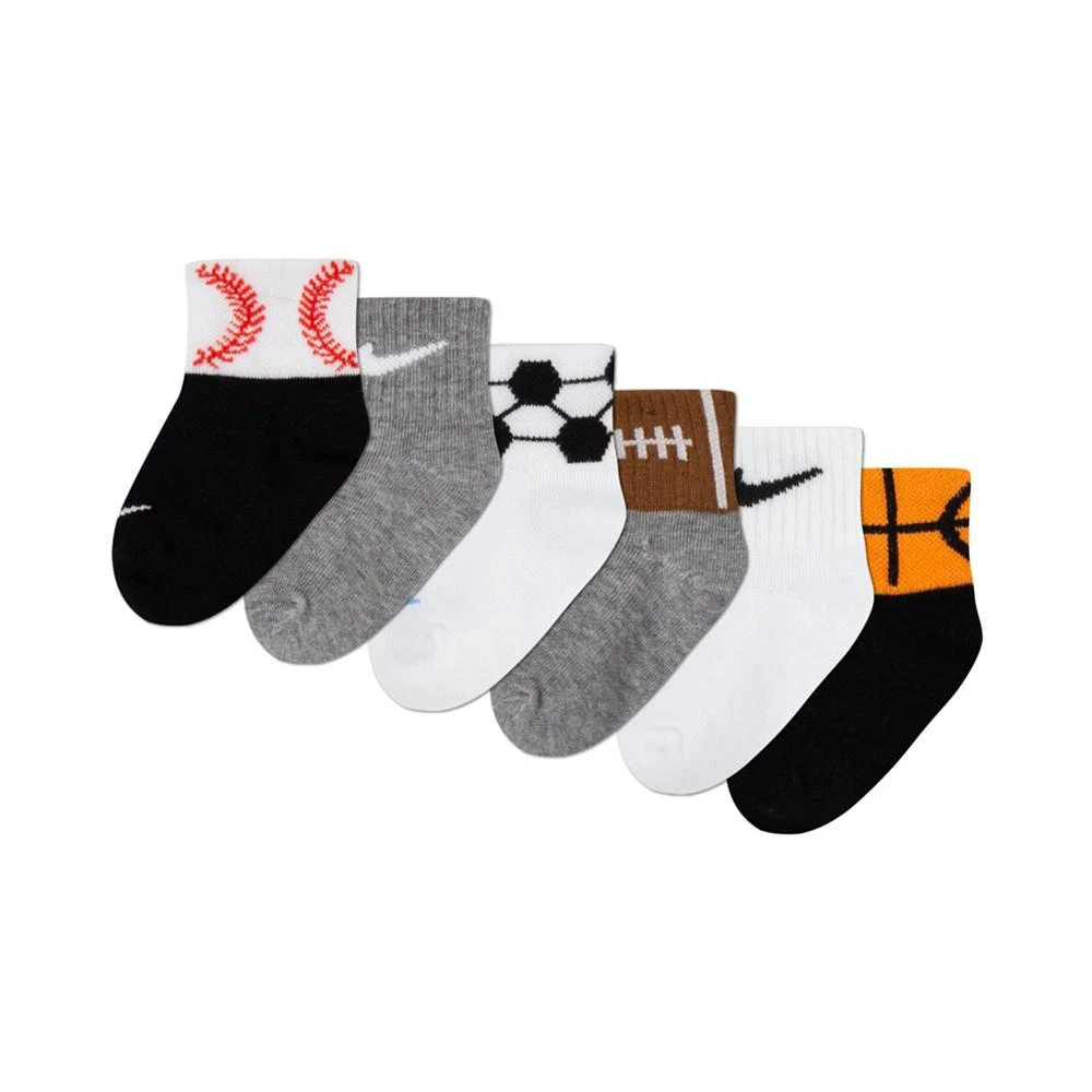 商品NIKE|Baby Boys Swoosh Sport Balls Socks, Pack of 6,价格¥120,第1张图片