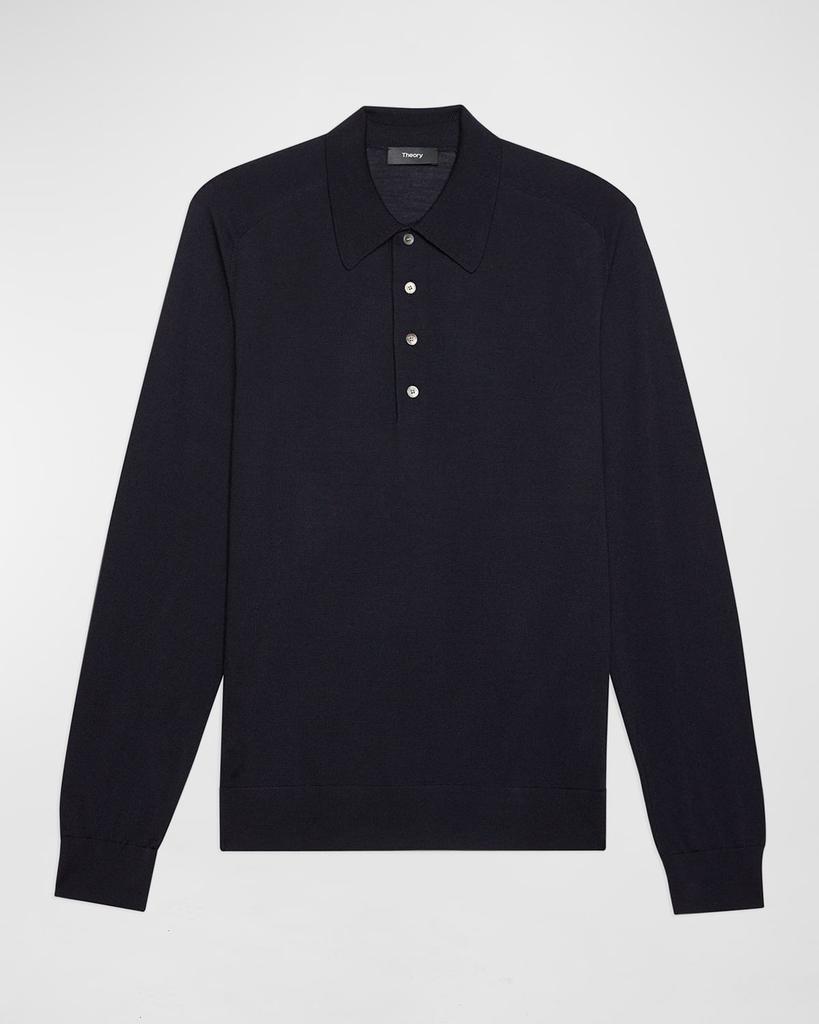 Men's Regal Wool Long-Sleeve Polo Shirt商品第2张图片规格展示