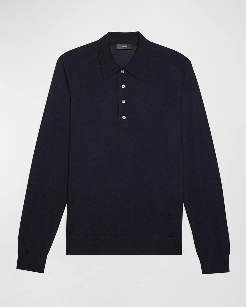 商品Theory|Men's Regal Wool Long-Sleeve Polo Shirt,价格¥1214,第2张图片详细描述