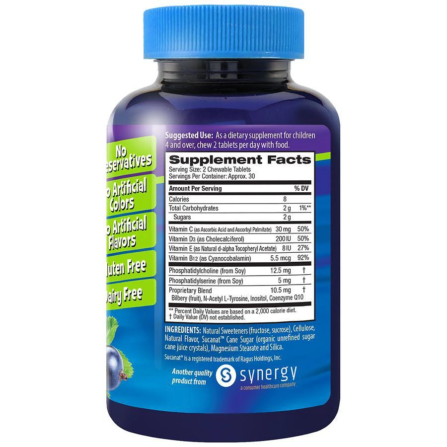 商品Focus Factor|Kids Daily Chewable Multivitamin for Healthy Brain Function Berry Blast,价格¥64,第2张图片详细描述