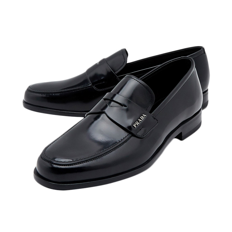 Prada 普拉达 男士黑色皮革乐福鞋 2DB178-P39-F0002商品第1张图片规格展示