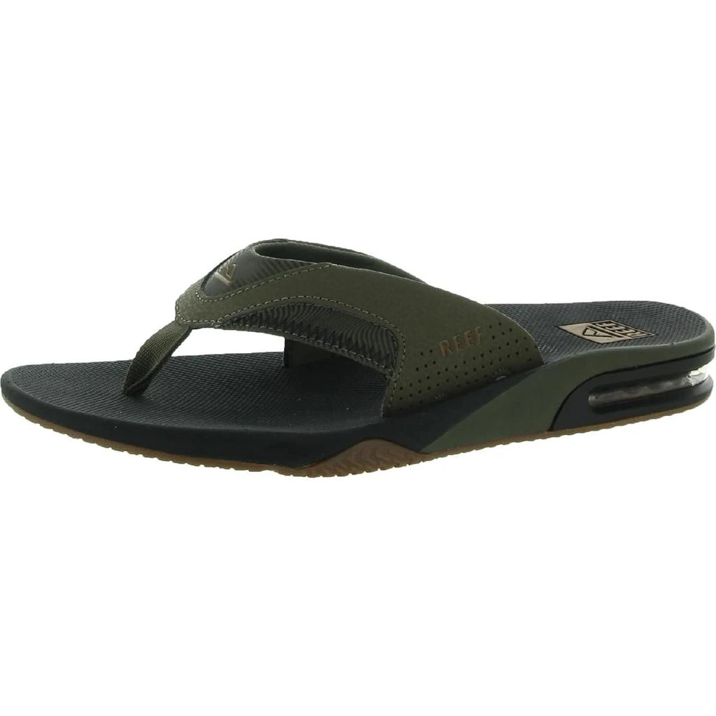 商品Reef|Reef Mens Fanning Prints Faux Leather Slip On Flip-Flops,价格¥237,第1张图片