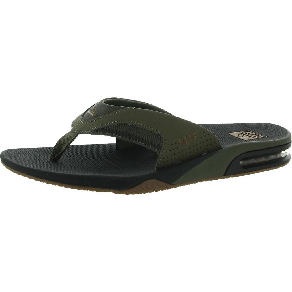 商品Reef|Reef Mens Fanning Prints Faux Leather Slip On Flip-Flops,价格¥264,第1张图片