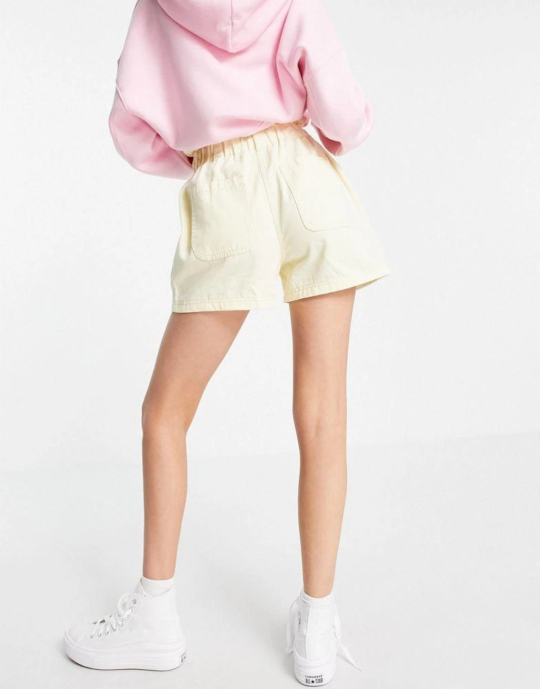 商品Topshop|Topshop casual short with paperbag waist in lemon,价格¥142,第2张图片详细描述