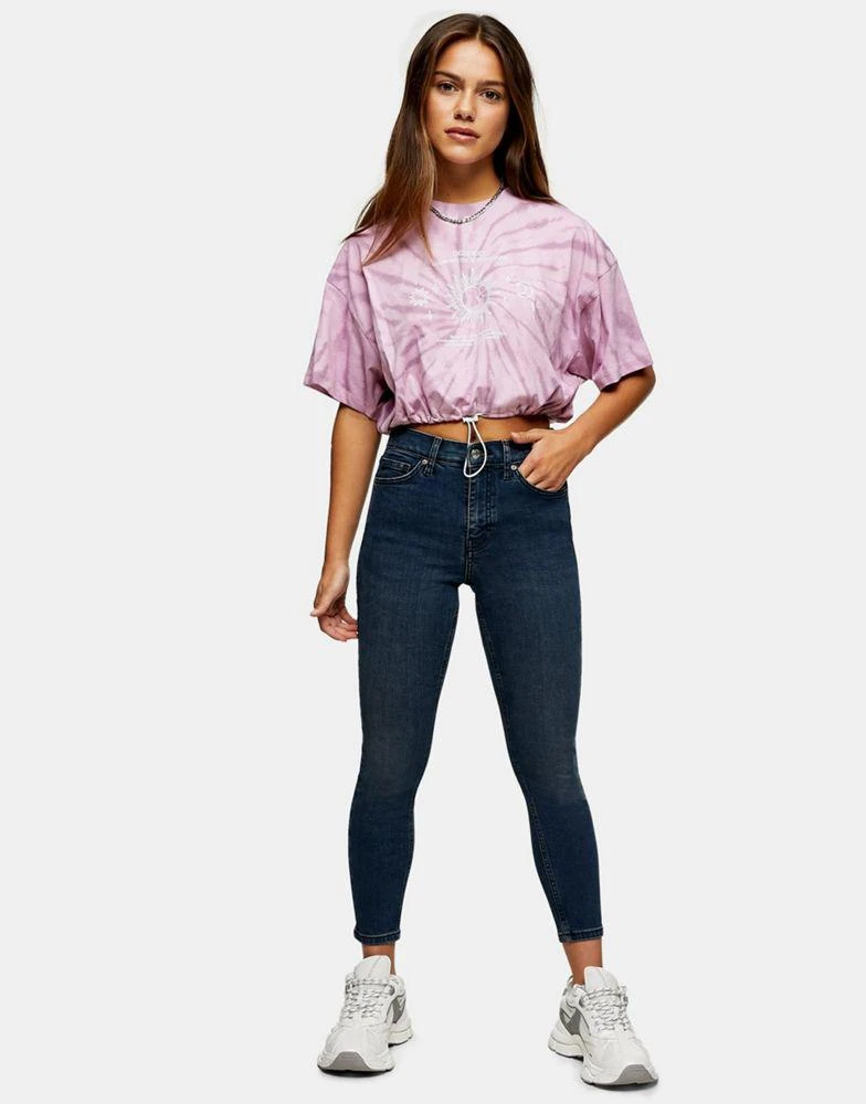商品Topshop|Topshop Petite Jamie jeans in blue black,价格¥184,第4张图片详细描述