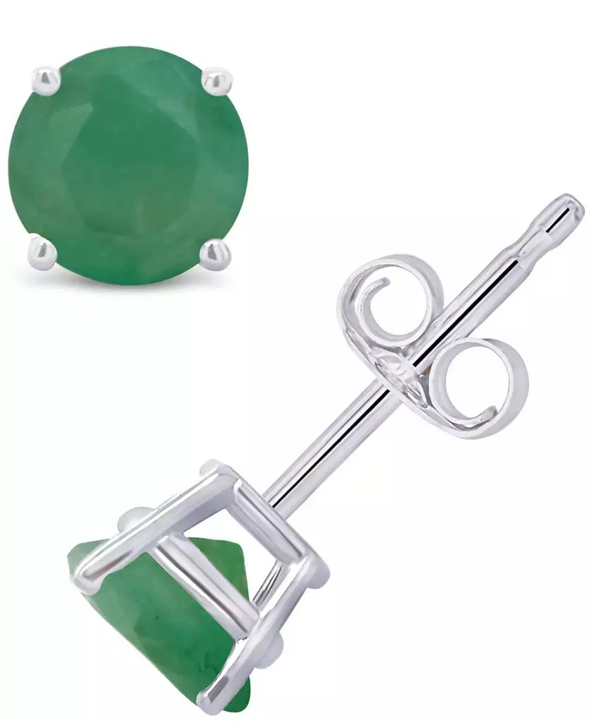 商品Macy's|Emerald (1 ct. t.w.) Stud Earrings in 14K White Gold or 14K Yellow Gold,价格¥2239,第1张图片