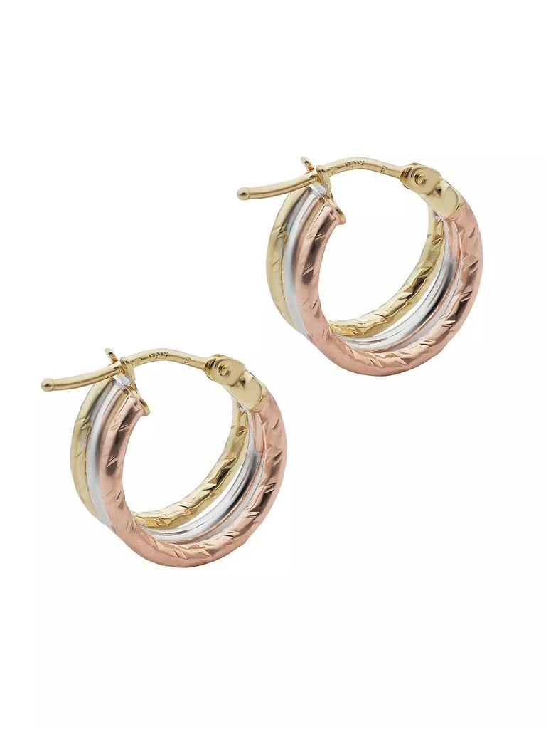 商品Oradina|14K Yellow Gold Unity Mini Hoops,价格¥1788,第2张图片详细描述