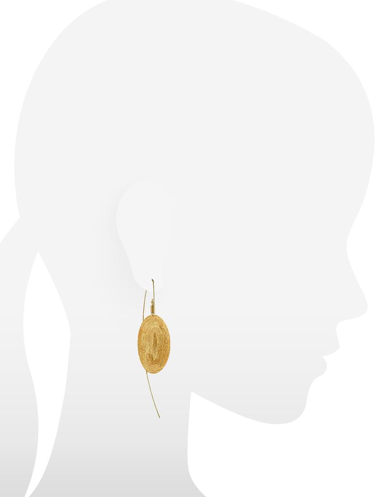 金银色刻纹椭圆形吊式耳环商品第3张图片规格展示