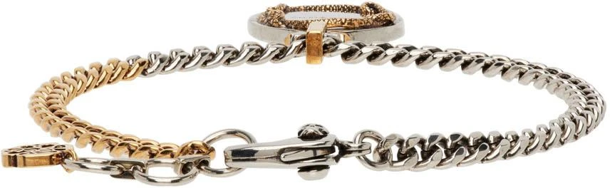 商品Alexander McQueen|Silver & Gold Snake Bracelet,价格¥1921,第4张图片详细描述