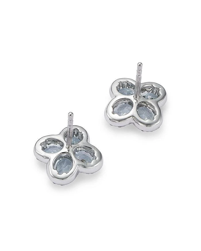 商品Bloomingdale's|Aquamarine & Diamond Clover Earrings in 14K White Gold,价格¥23445,第4张图片详细描述