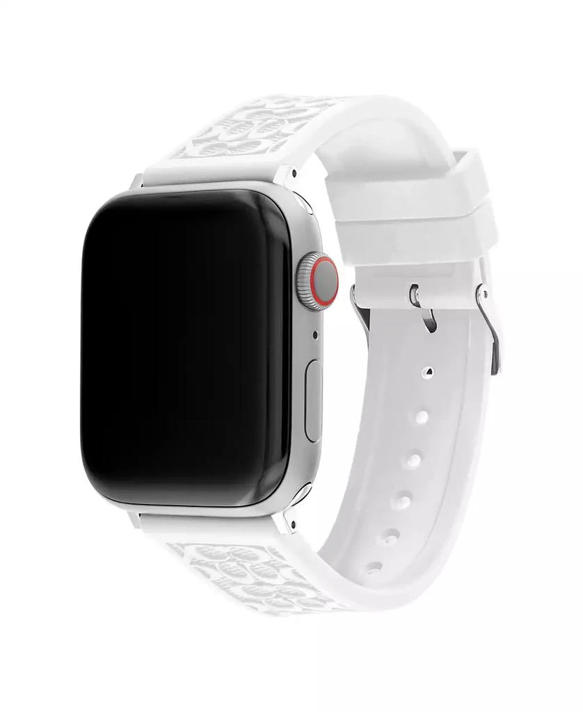 商品Coach|White Silicone Strap 42/44/45mm Apple Watch Band,价格¥638,第2张图片详细描述