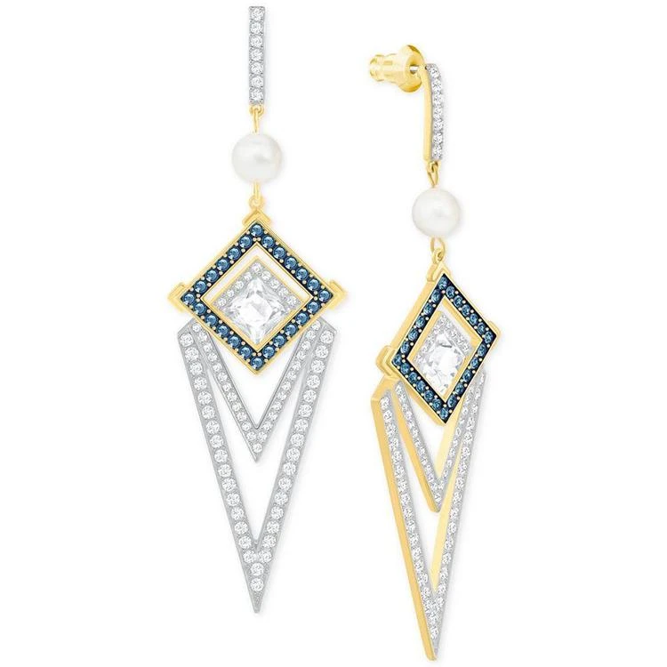 商品Swarovski|Gold-Tone Pavé & Imitation Pearl Chandelier Earrings,价格¥969,第4张图片详细描述