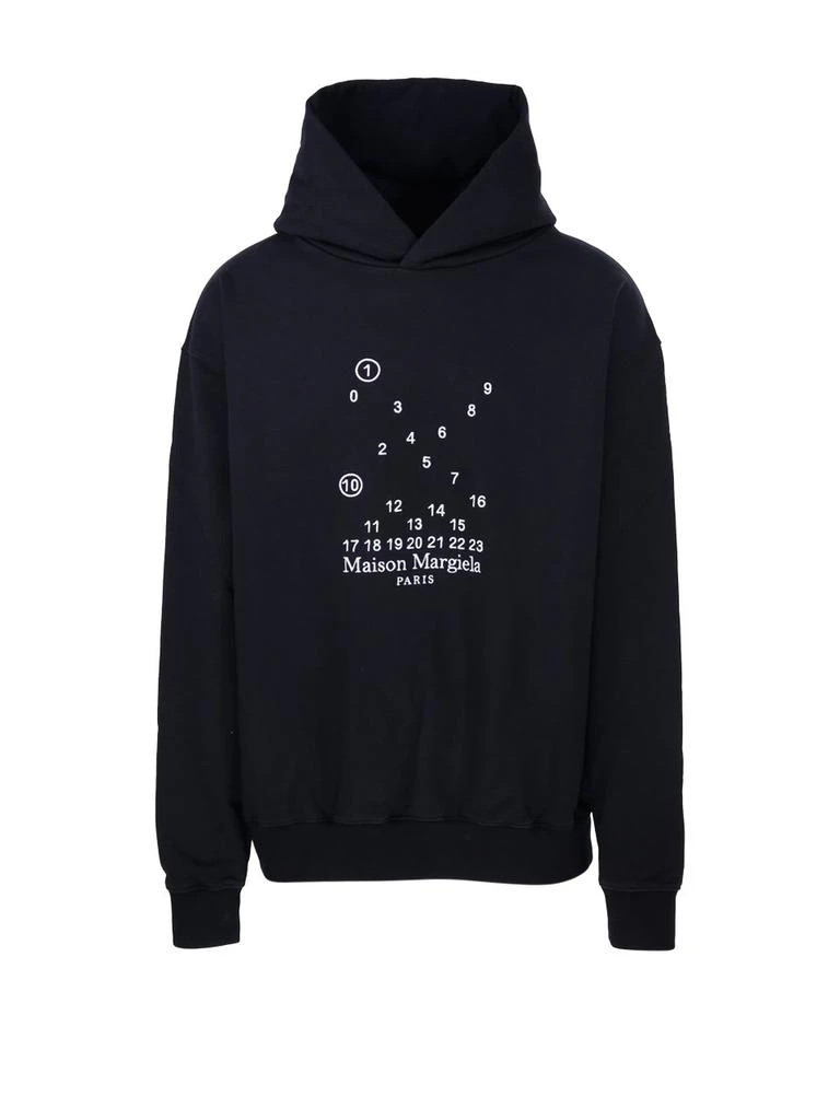 商品MAISON MARGIELA|Maison Margiela Logo-Printed Long-Sleeved Hoodie,价格¥4174,第1张图片