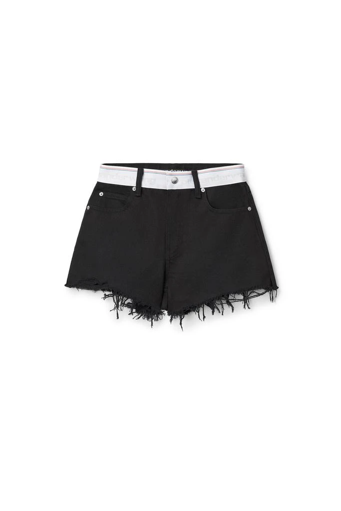 商品Alexander Wang|LOGO BITE SHORT IN BLACK DENIM,价格¥2004,第1张图片