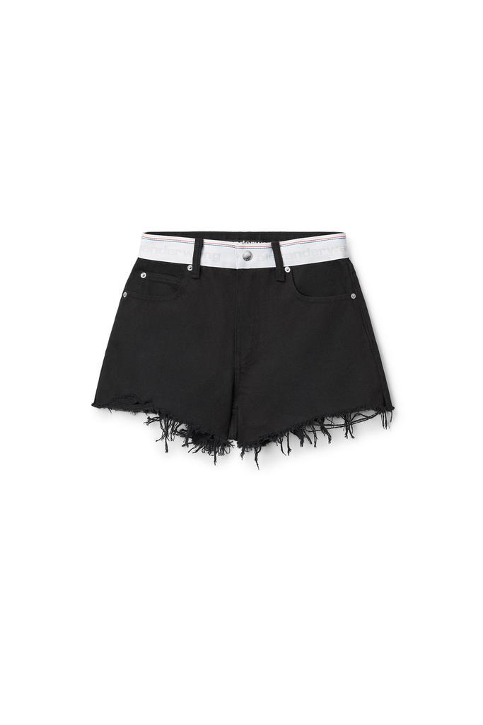 商品Alexander Wang|LOGO BITE SHORT IN BLACK DENIM,价格¥1875,第1张图片