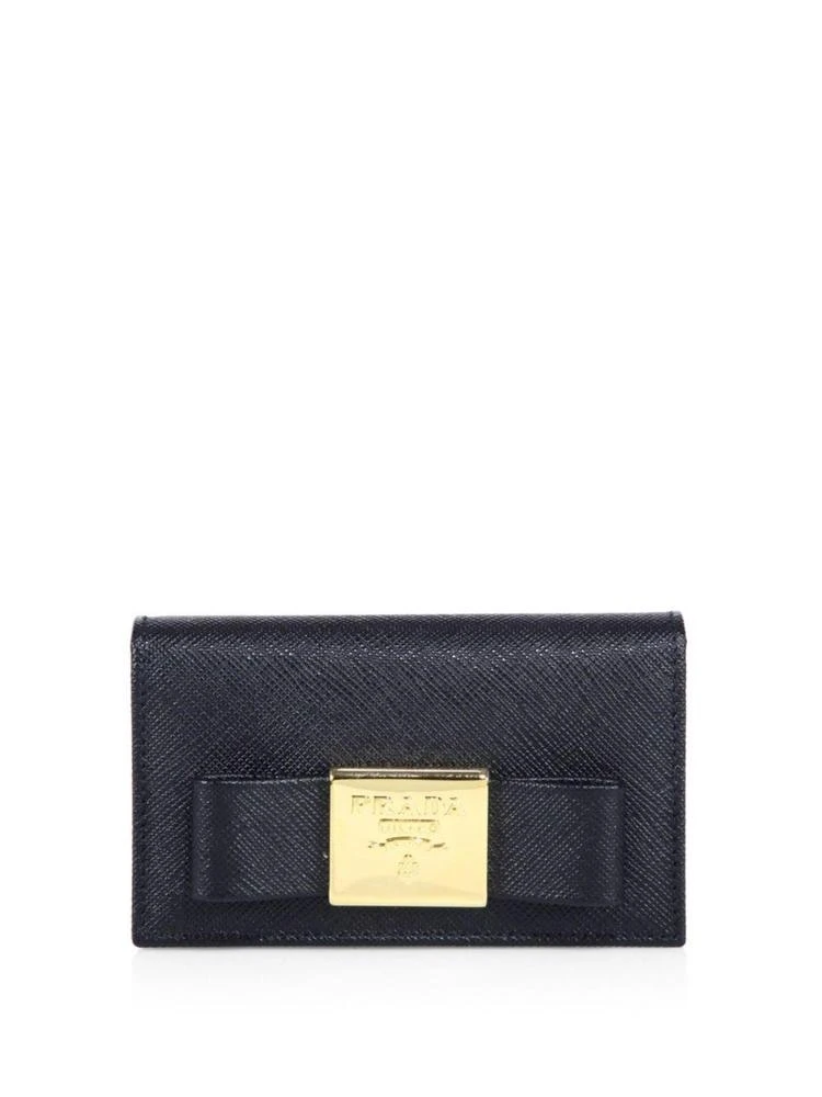 商品Prada|Bow Saffiano Leather Card Wallet,价格¥2588,第1张图片