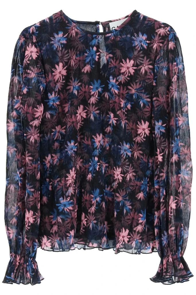 商品Ganni|Ganni pleated georgette blouse,价格¥1392,第1张图片