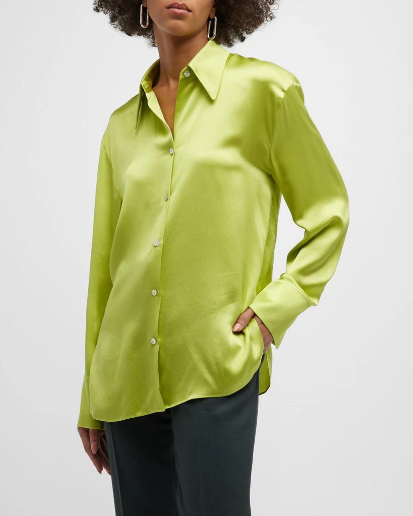 商品Vince|Ruched-Back Collared Silk Blouse,价格¥2795,第1张图片