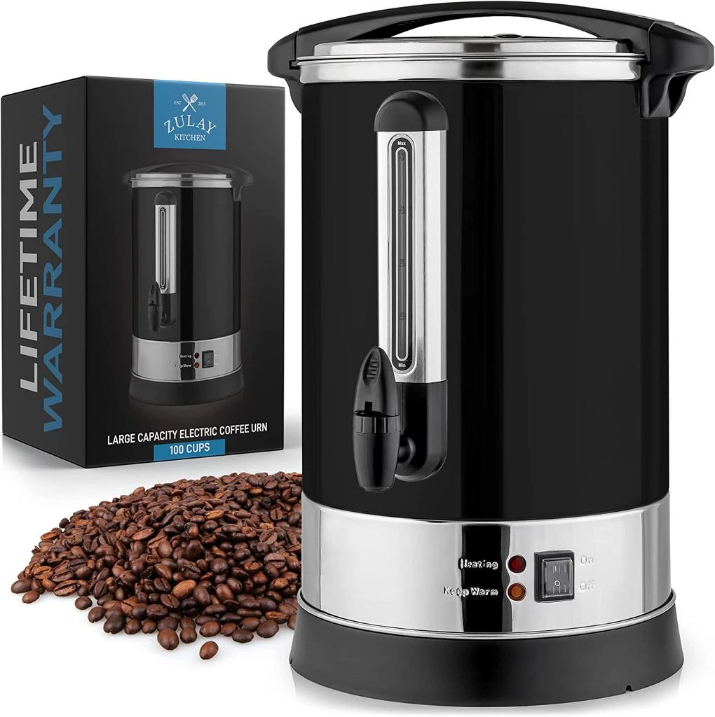 商品Zulay Kitchen|Premium Commercial Coffee Urn - Black,价格¥2089,第1张图片