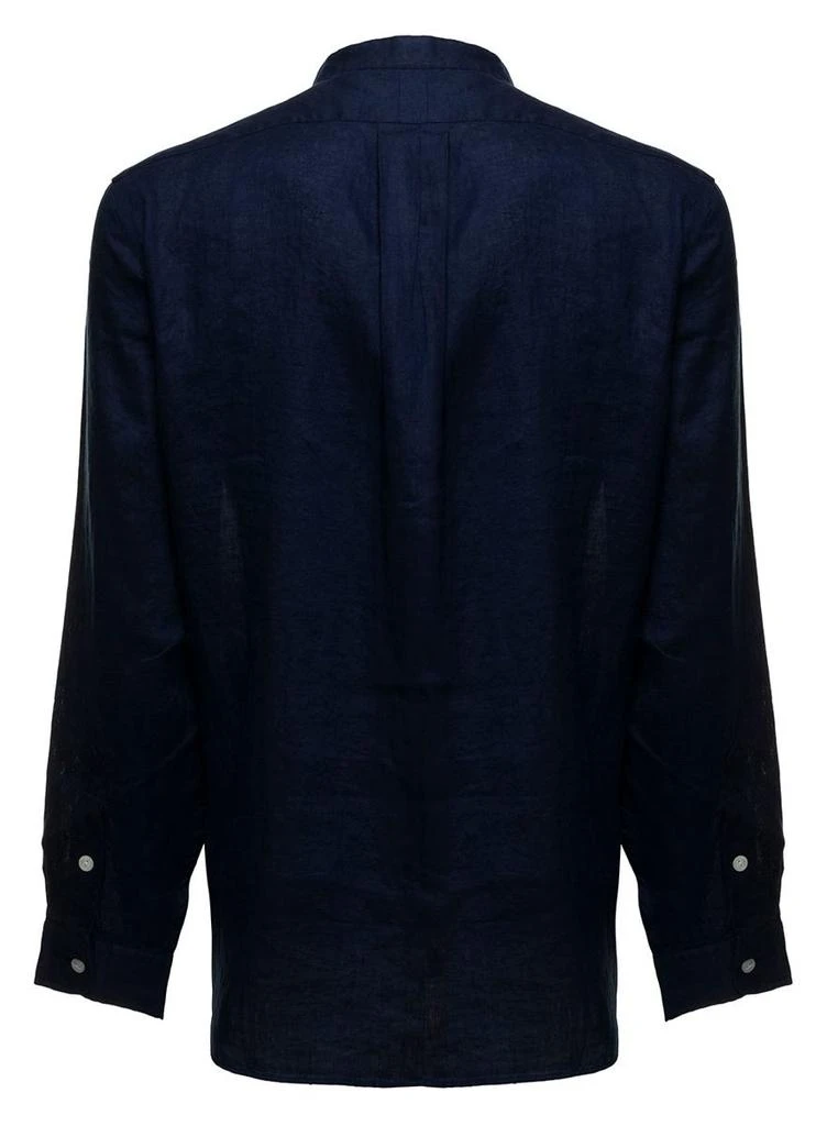商品Ralph Lauren|Polo Ralph Lauren Man's Blue Linen Shirt with  Logo,价格¥962,第2张图片详细描述