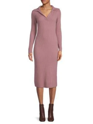 商品Vince|Ribbed Polo Wool-Blend Bodycon Dress,价格¥1261,第1张图片详细描述