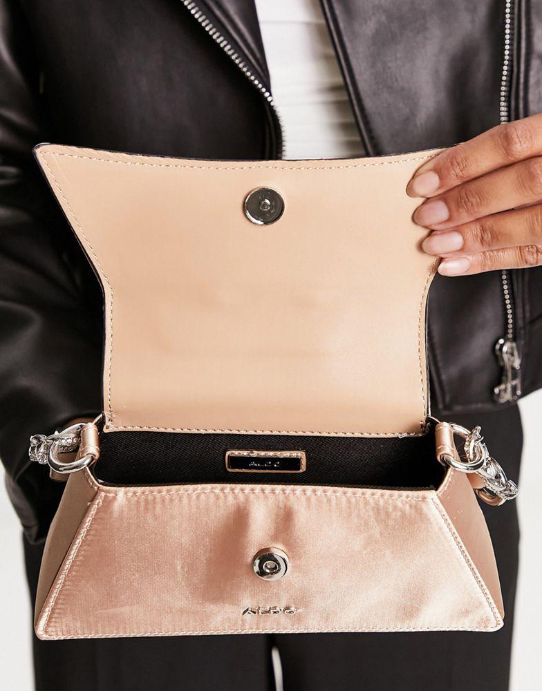 ALDO Carre mini grab bag with crystal embellishment in pink商品第3张图片规格展示