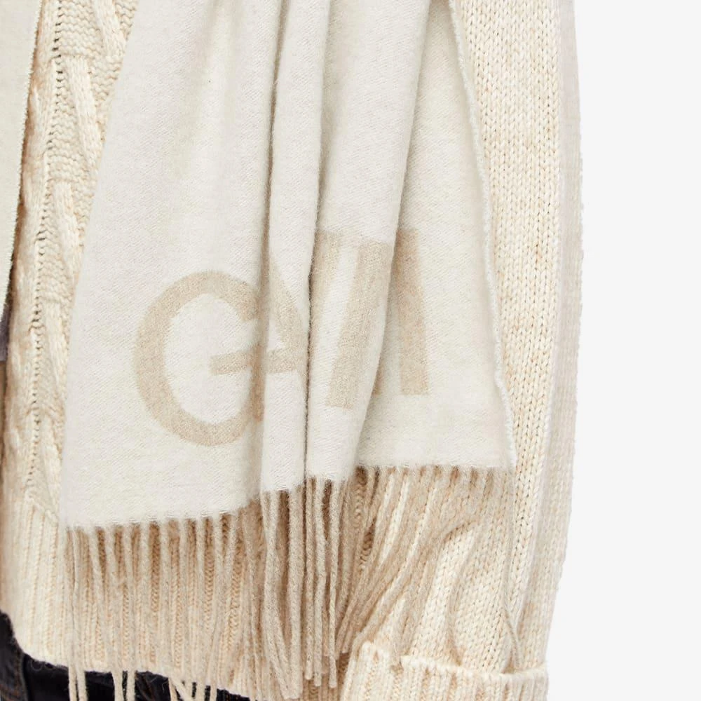 商品Ganni|GANNI Fringed Wool Logo Scarf,价格¥669,第5张图片详细描述