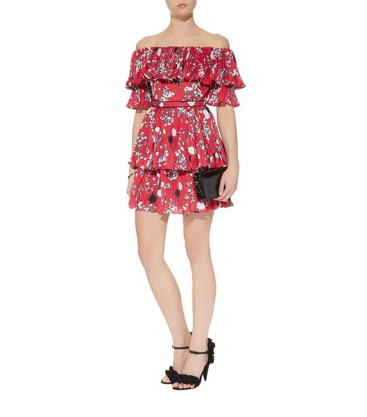 商品Self Portrait|Floral Pleated Off-The-Shoulder Dress,价格¥1222,第5张图片详细描述