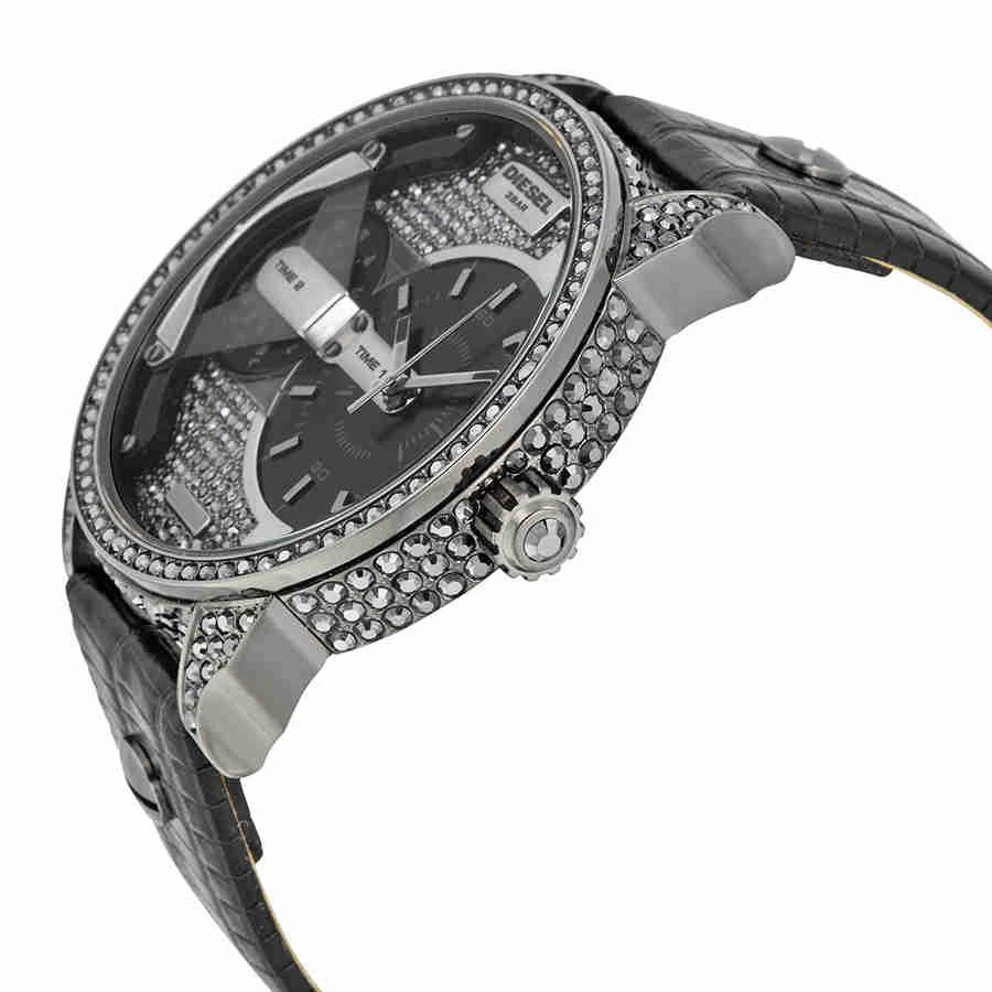 商品Diesel|Diesel Mini Daddy Dual Time Dial Black Leather Mens Watch DZ7328,价格¥1185,第2张图片详细描述