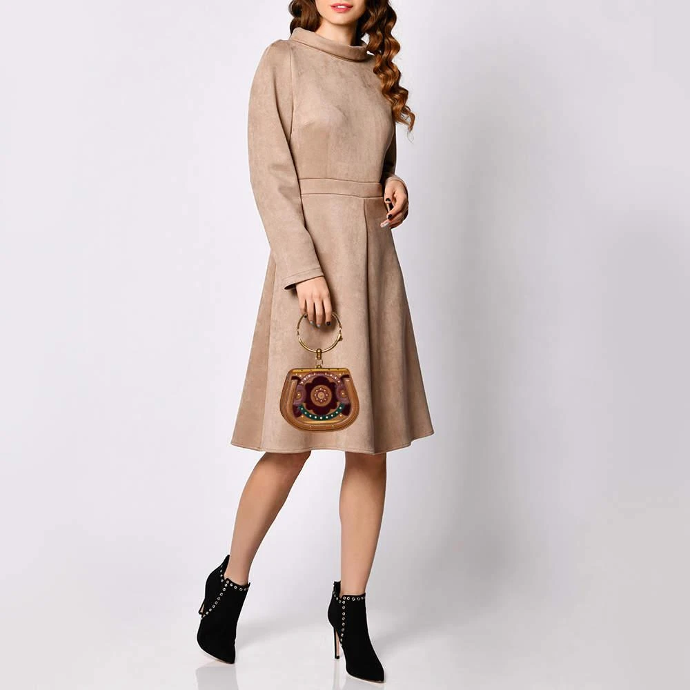 商品[二手商品] Chloé|Chloe Multicolor Leather and Suede Nile Bracelet Crossbody Bag,价格¥3296,第2张图片详细描述