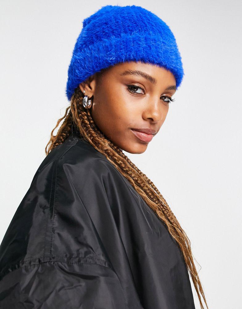 Topshop supersoft beanie in blue商品第1张图片规格展示