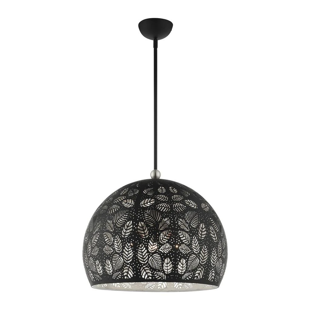 商品Livex Lighting|Three Light Black with Brushed Nickel Accents Pendant,价格¥5000,第4张图片详细描述