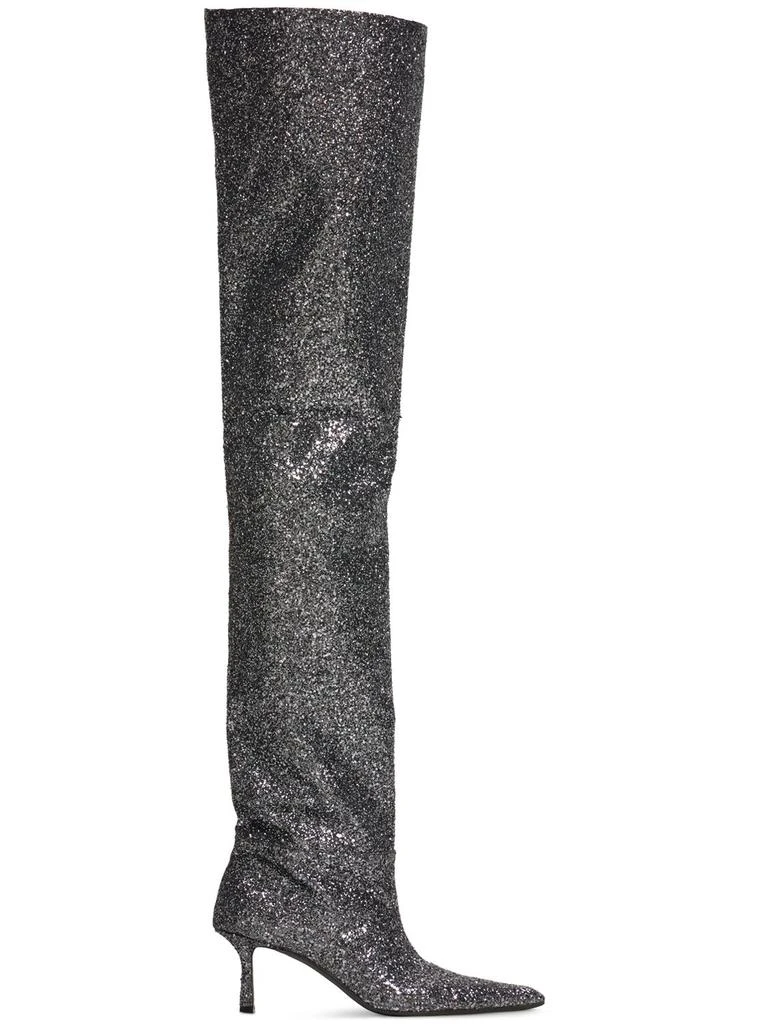 商品Alexander Wang|65mm Viola Glittered Over-the-knee Boots,价格¥6101,第1张图片