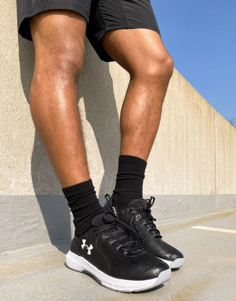 商品Under Armour|Under Armour Training Charged Commit 3 trainers in black and white,价格¥383,第2张图片详细描述