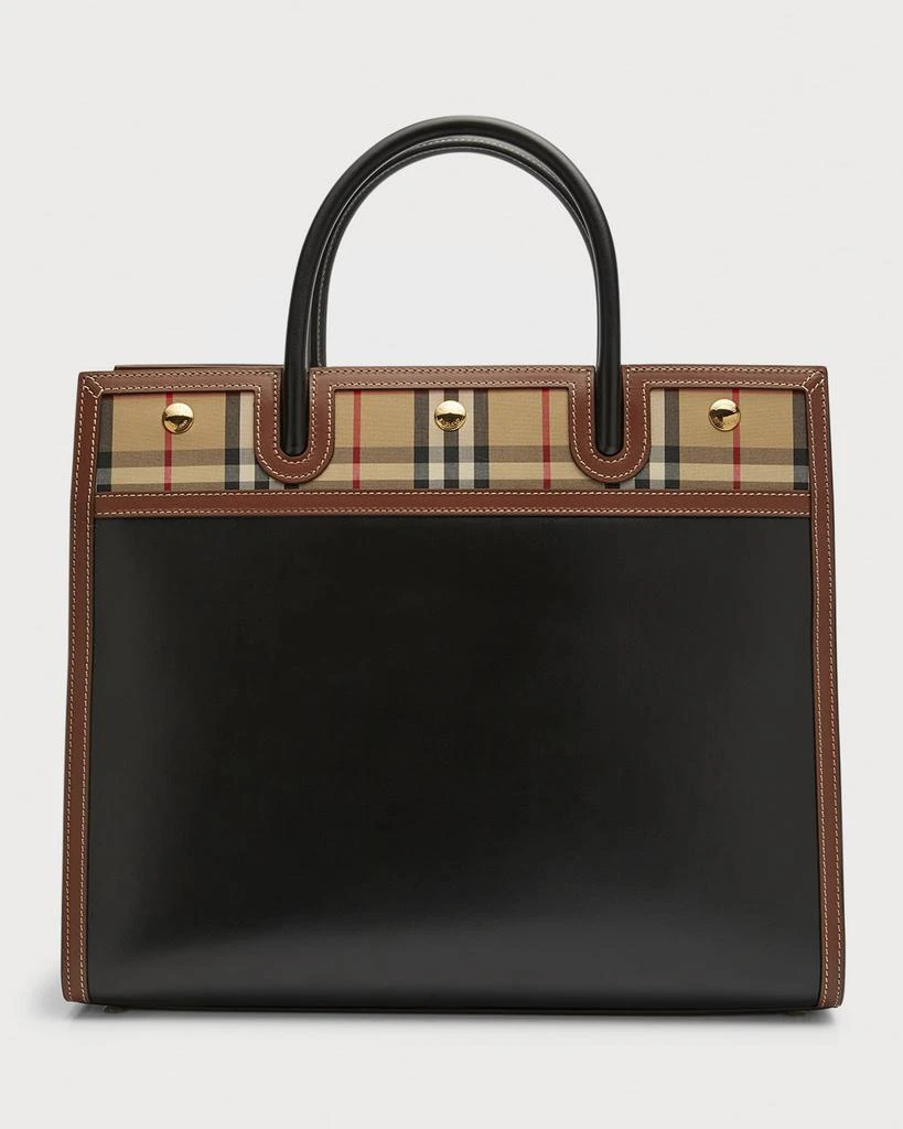 商品Burberry|Title Large Double-Handle Smooth Leather Pocket Tote Bag,价格¥22308,第1张图片