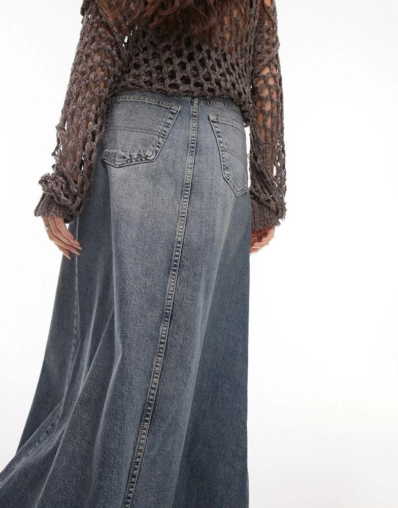 商品Topshop|Topshop denim a-line maxi skirt in authentic blue,价格¥461,第2张图片详细描述