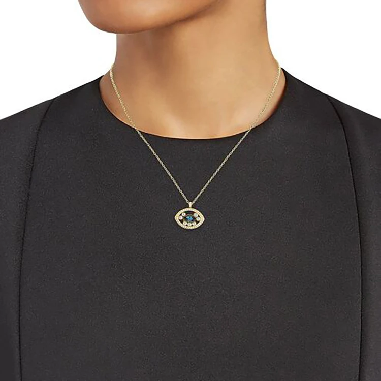 商品[国内直发] Swarovski|施华洛世奇 恶魔之眼镀金水晶项链 女款 金色,价格¥788,第4张图片详细描述