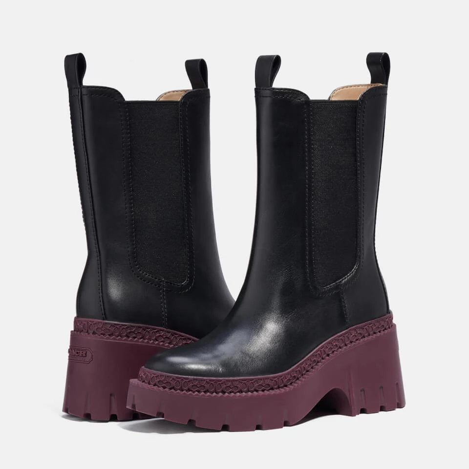 商品Coach|COACH ALEXA LEATHER HEELED CHELSEA BOOTS,价格¥1234,第2张图片详细描述