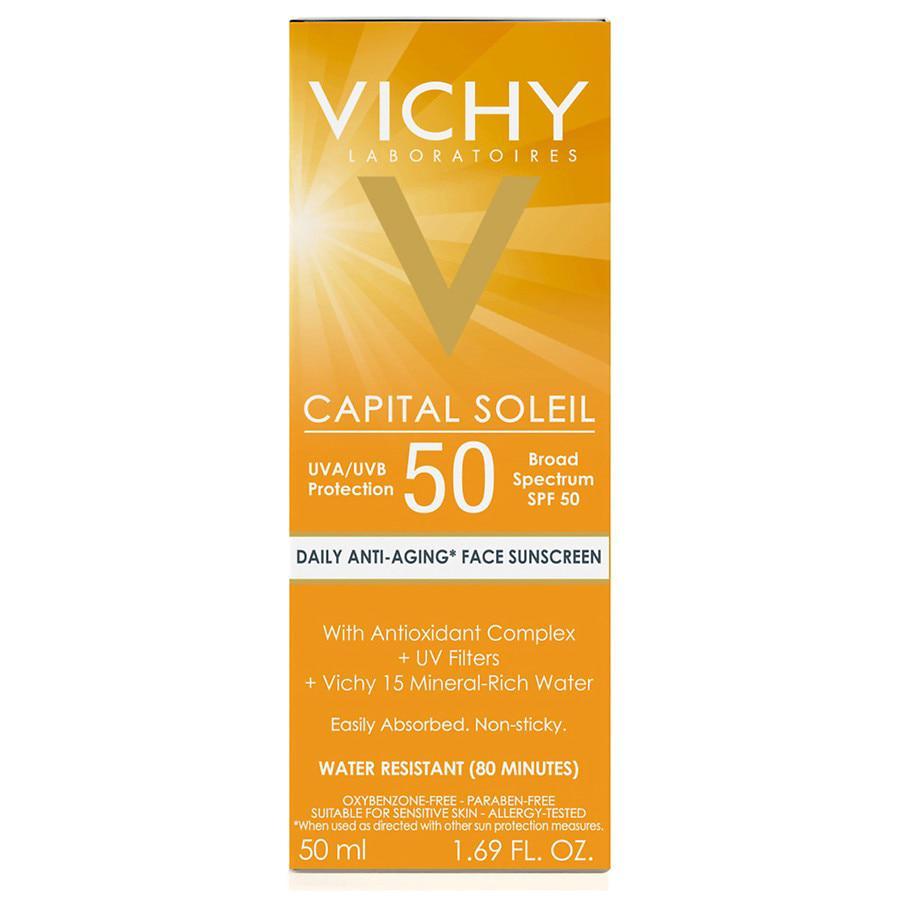 商品Vichy|Capital Soleil Face Sunscreen Lotion SPF 50, Daily Anti-Aging Sunblock Fragrance,价格¥187,第4张图片详细描述